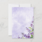 Boho水彩薄紫結婚の花 出欠カード (裏面)