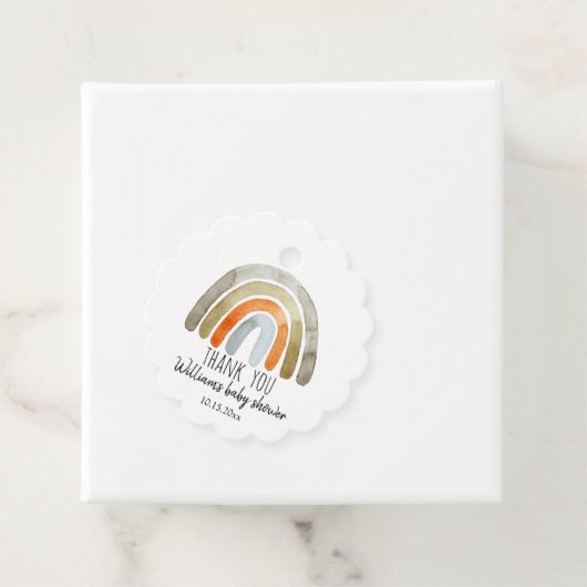 Boho水彩虹の赤ちゃんシャワーありがとう フェイバータグ (インサイチュ)