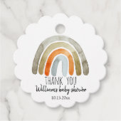 Boho水彩虹の赤ちゃんシャワーありがとう フェイバータグ (正面)
