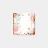 Boho水彩赤いバラ3" x 3" ポストイット (正面)