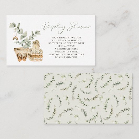 Boho水彩赤ちゃんシャワーギフト表示シャワー エンクロージャーカード (正面/裏面)