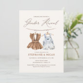 Boho水彩赤ちゃん服ジェンダーが明らかにする 招待状 (スタンド正面)