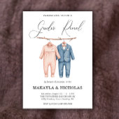 Boho水彩赤ちゃん服ジェンダーが明らかにする 招待状