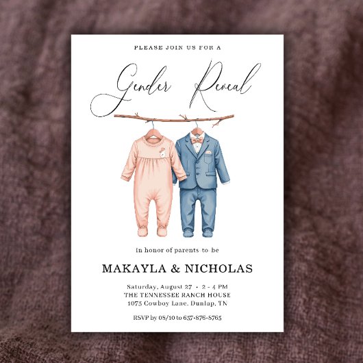 Boho水彩赤ちゃん服ジェンダーが明らかにする 招待状