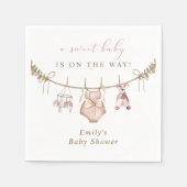 Boho水彩赤ちゃん服女の子の赤ちゃんシャワー スタンダードカクテルナプキン (正面)