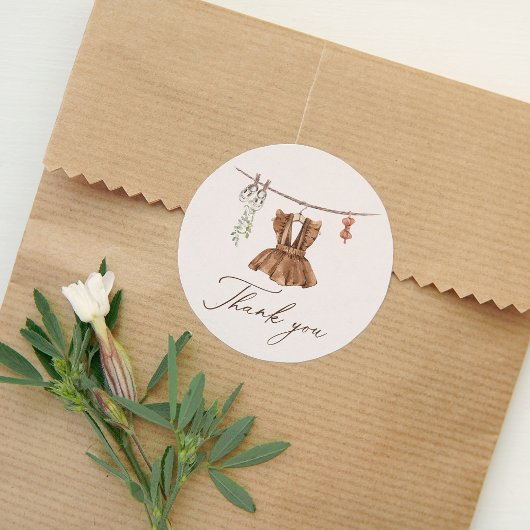 Boho水彩赤ちゃん服女の子の赤ちゃんシャワー ラウンドシール