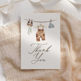 Boho水彩赤ちゃん服Boy赤ちゃんシャワー サンキューカード