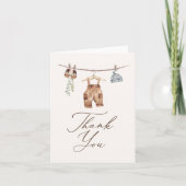 Boho水彩赤ちゃん服Boy赤ちゃんシャワー サンキューカード (正面)