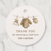 Boho水彩赤ちゃん服Boy赤ちゃんシャワー フェイバータグ (裏面)