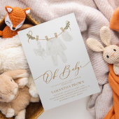 Boho水彩赤ちゃん衣赤ちゃんシャワー 招待状