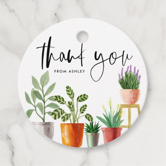 Boho水彩鉢植え鉢植えありがとう フェイバータグ (正面)