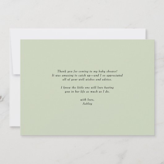 Boho水彩鉢植え鉢植え赤ちゃんシャワー サンキューカード (裏面)