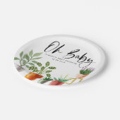 Boho水彩鉢植え鉢植え赤ちゃんシャワー ペーパープレート (アングル)