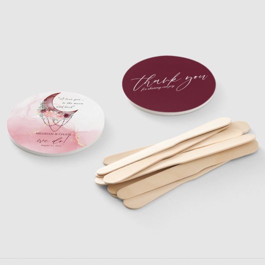 BOHO水素朴色クレセント月 ハンドファン (組立なし)