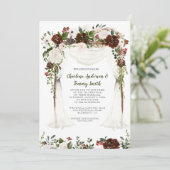 Boho水素朴色フローラ天蓋 招待状 (スタンド正面)