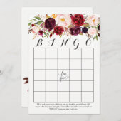 boho水色の花シャワービンゴカードマルサラ (正面/裏面)