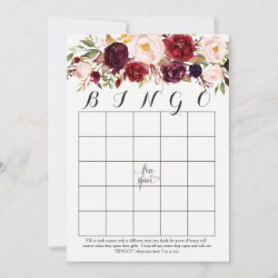 boho水色の花シャワービンゴカードマルサラ