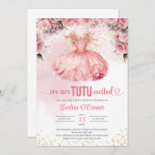 Boho水色ツチュドレスガールベビーシャワー招待状 招待状 (正面/裏面)
