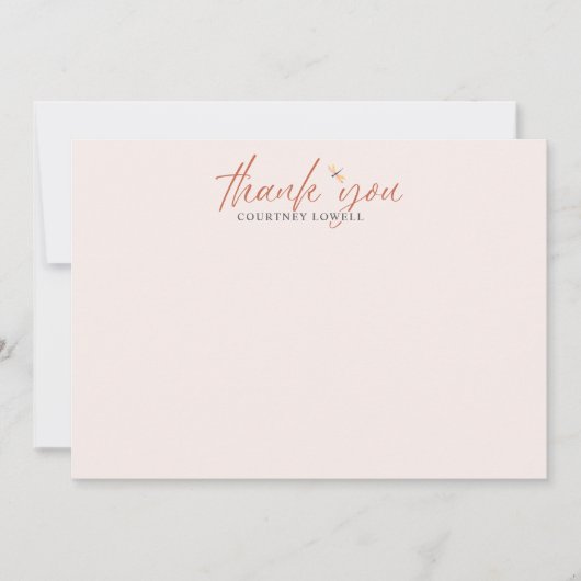 Boho水色トンボ浴シャワーありがとう ノートカード (正面)