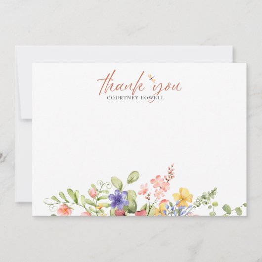 Boho水色トンボTHANK YOU note from ノートカード (正面)