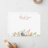 Boho水色トンボTHANK YOU note from ノートカード (正面/裏面インサイチュ)