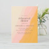 Boho水色ピンクイエローリハーサルディナー 招待状 (スタンド正面)