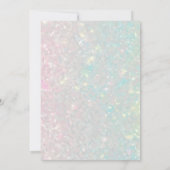 Boho水色フローラガールバタフライベビーシャワー 招待状 (裏面)