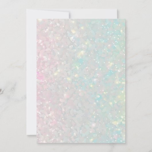 Boho水色フローラガールバタフライベビーシャワー 招待状 (裏面)