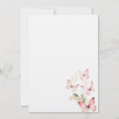 Boho水色フローラバタフライガールベビーシャワー 招待状 (裏面)