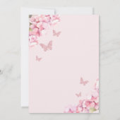 Boho水色フローラバタフライガールベビーシャワー 招待状 (裏面)