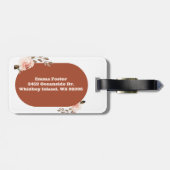 Boho水色フローラパーソナライズされたラゲージタグ ラゲッジタグ (裏面横)