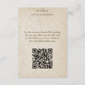 Boho水色フローラ牛スカル結婚のQRコード エンクロージャーカード (裏面)