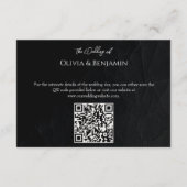 Boho水色フローラ牛スカル結婚のQRコード エンクロージャーカード (裏面)