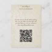 Boho水色フローラ牛スカル結婚のQRコード エンクロージャーカード (裏面)