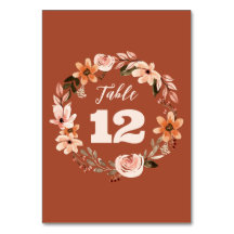 Boho水色フローラ結婚のテーブル番号