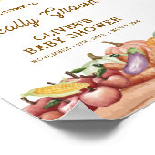 Boho水色ベジフルーツ赤ちゃんシャワーへようこそ ポスター (角)