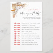 Boho水色ベビーシャワーゲームママまたはパパ (正面)