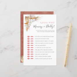 Boho水色ベビーシャワーゲームママまたはパパ