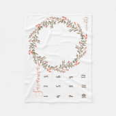 Boho水色マイルストーン写真のプロップ フリースブランケット (正面)