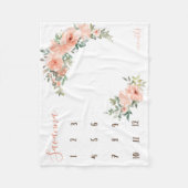 Boho水色マイルストーン写真のプロップ フリースブランケット (正面)