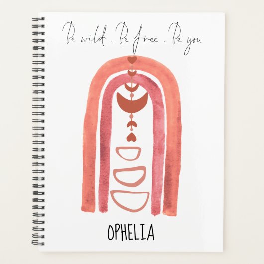 Boho水色レインボーワイルドビーフリーBe You プランナー手帳 (正面)