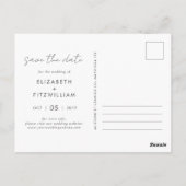 Boho水色抽象芸術結婚式の日付を保存 ポストカード (裏面)