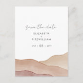 Boho水色抽象芸術結婚式の日付を保存 ポストカード (正面)