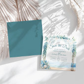 Boho沿岸フローラアーチ結婚式の日付を保存 セーブザデート