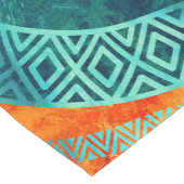 Boho波状の種族の民族のパターン ショートテーブルランナー (コーナー)