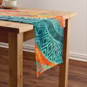 Boho波状の種族の民族のパターン ショートテーブルランナー (インサイチュ)