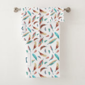 Boho浮羽模様モノグラムの バスタオルセット (インサイチュ)