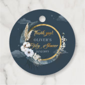 Boho海軍と金ゴールドムーンパンパス月の上 フェイバータグ (裏面)