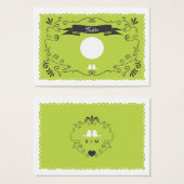 Boho渦巻き旋回、カール、バナー&ラブバード結婚ズ (正面&裏面)