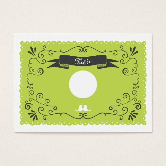 Boho渦巻き旋回、カール、バナー&ラブバード結婚ズ (正面)